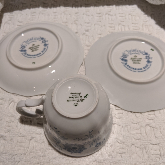 Seltmann Weiden Cup Saucer Bread Plate Blue - Picture 3 of 8